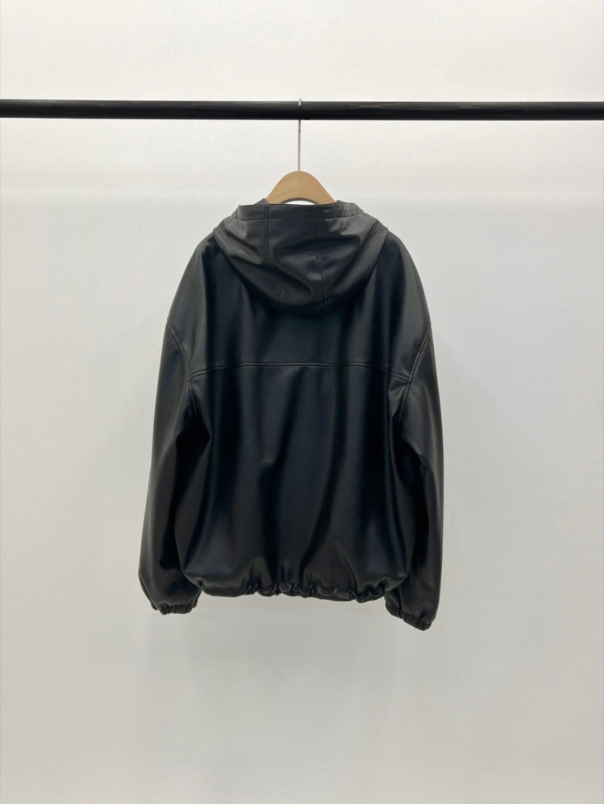 Hyde vegan leather hood blouson