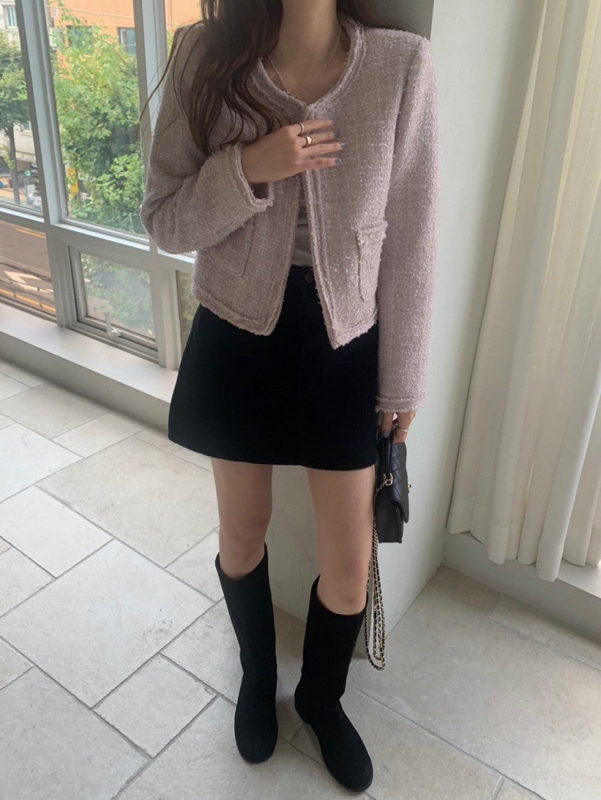Salmon tweed jacket-3col