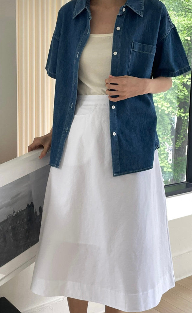 deondo denim half shirt-2col