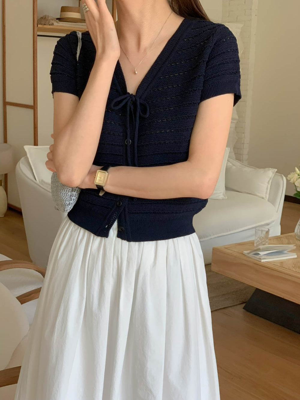 ivory即納 Ami Cardigan-3col