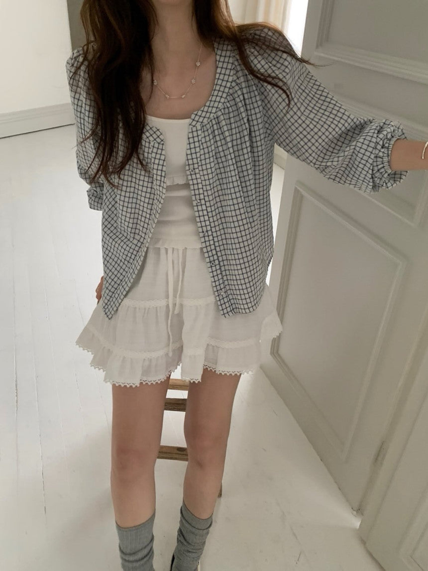 Lovty check blouse-2col