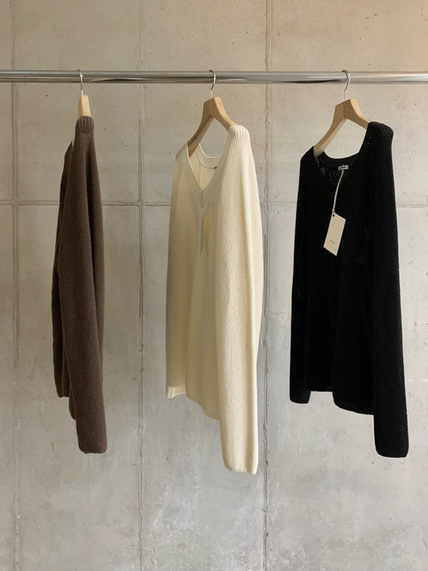 cream即納 Haus fani loose fit knit-3col
