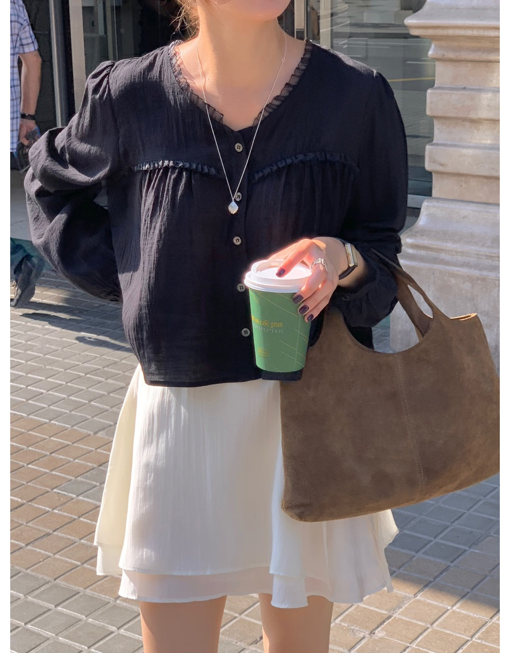 black即納 Date blouse-3col