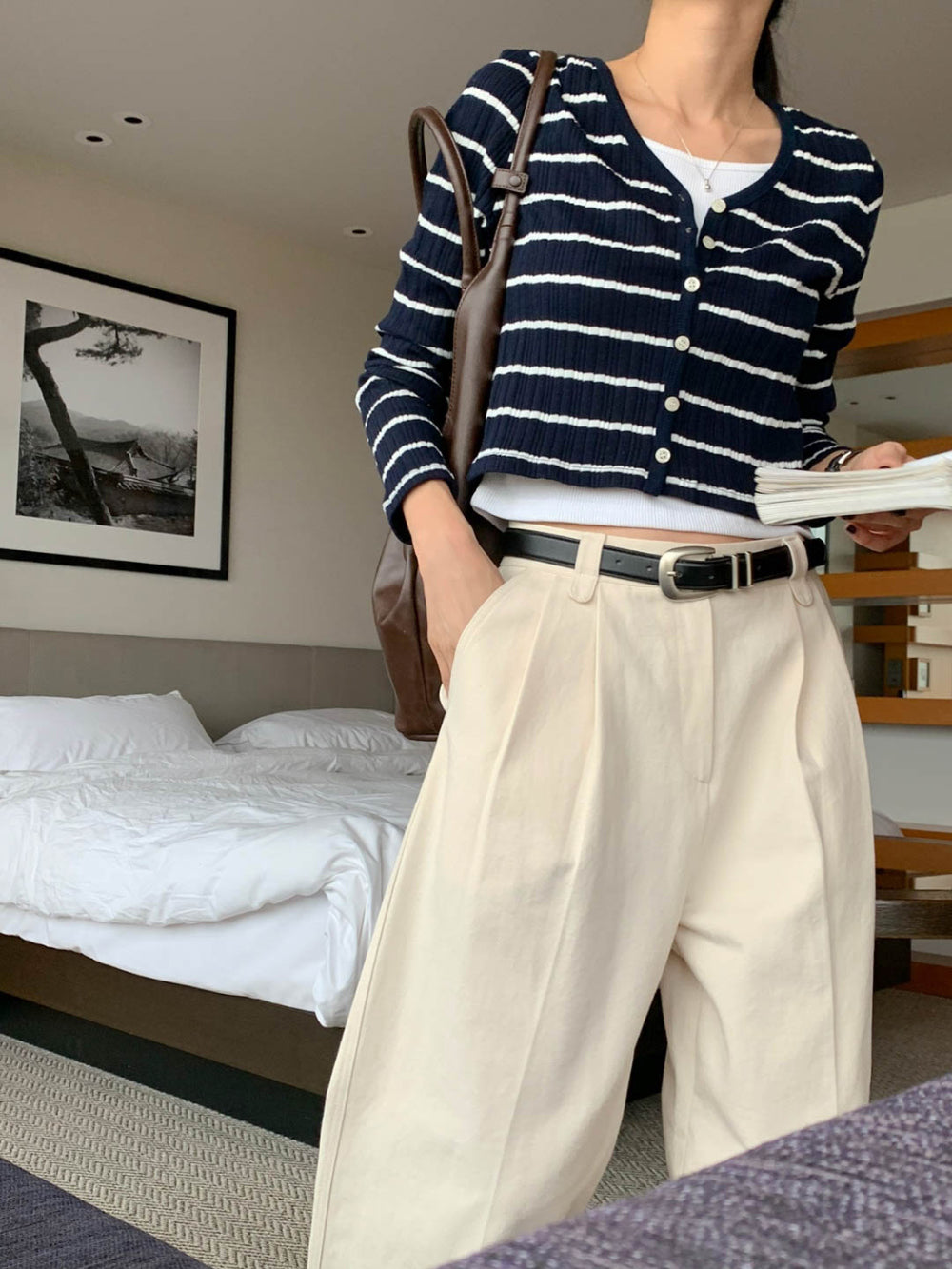 Sale navy即納 mimosa cardigan