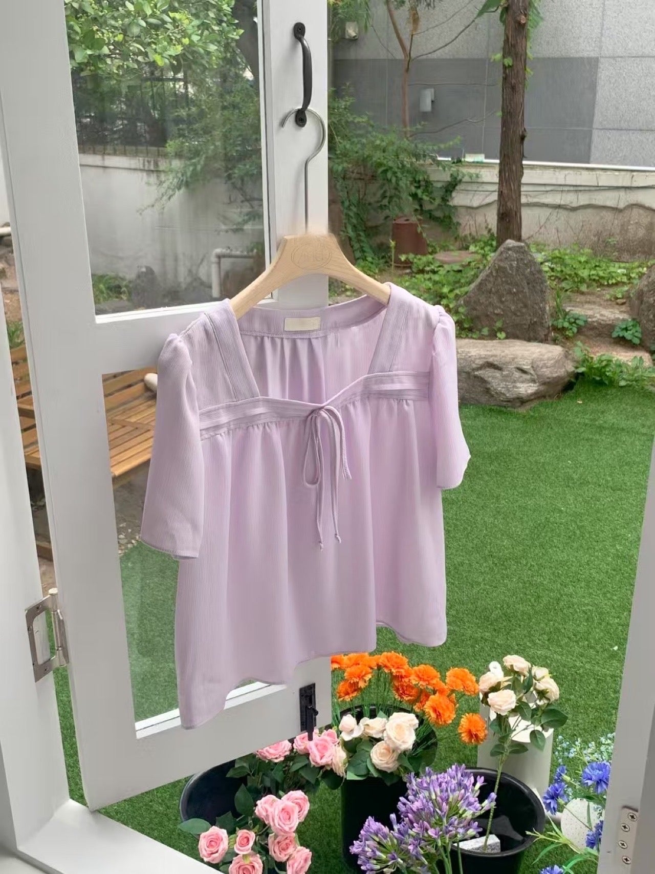 Minit square neck yoru blouse-4col