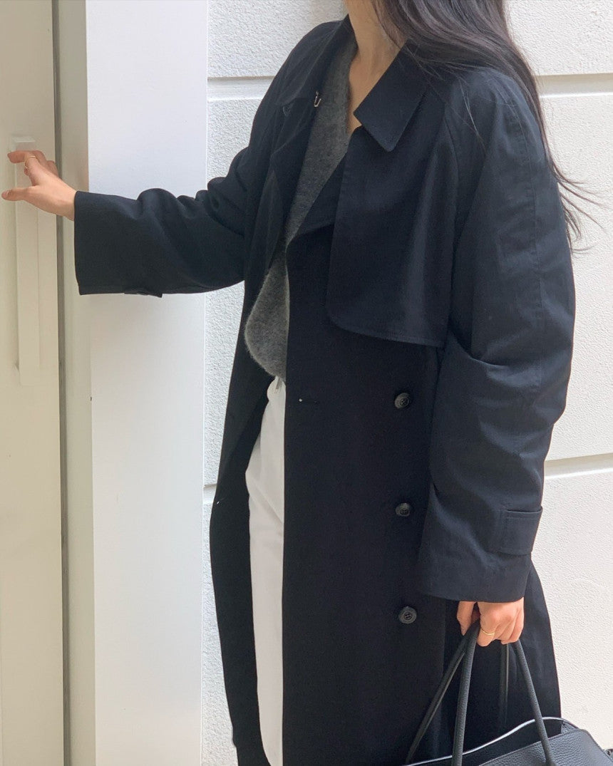 Hyde long trench coat-2col