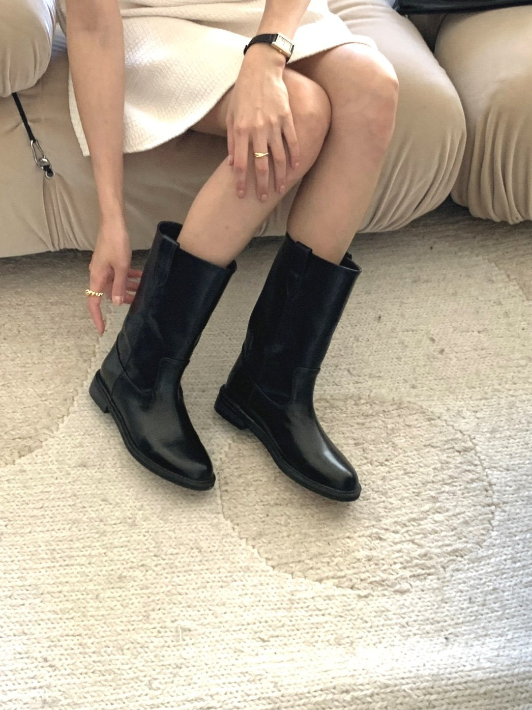 Suede bijo middle boots