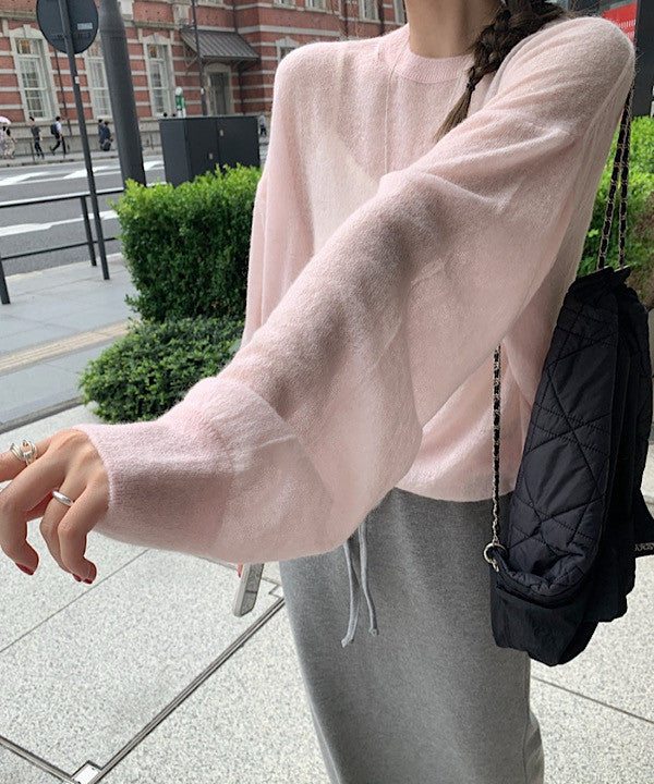 Slow loose alpaca knit-4col