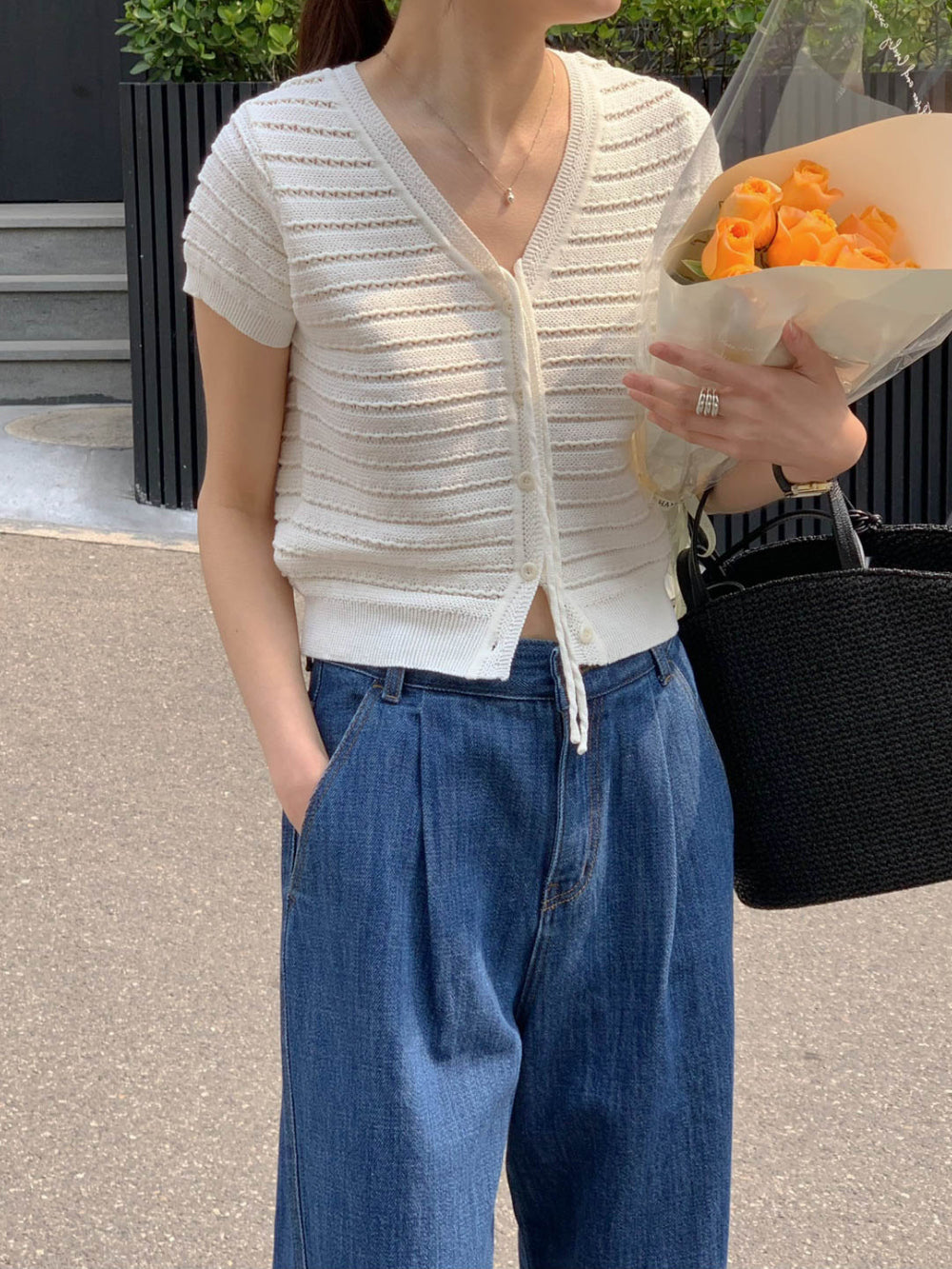 ivory即納 Ami Cardigan-3col