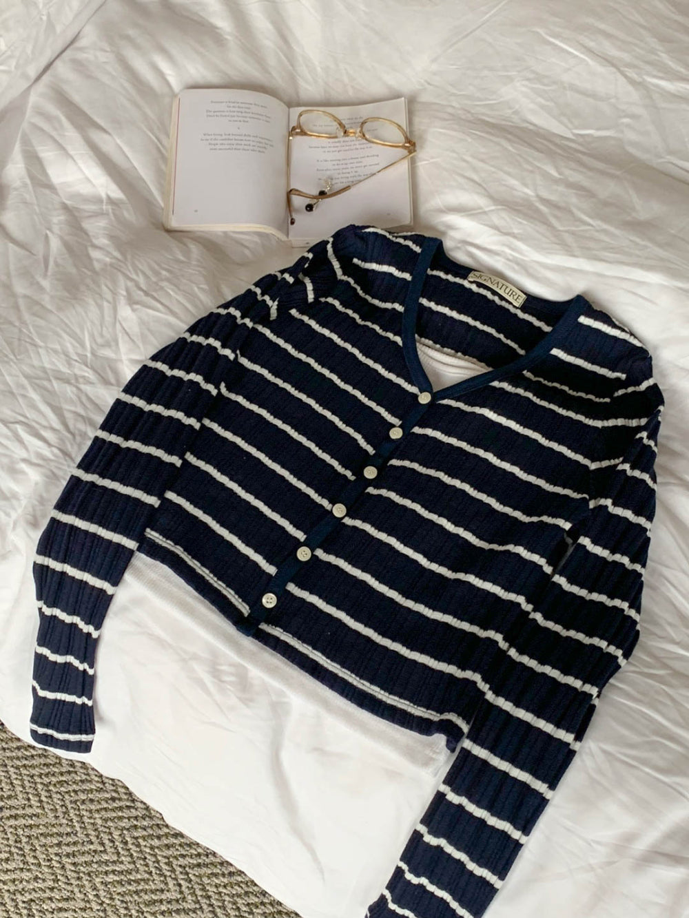 Sale navy即納 mimosa cardigan