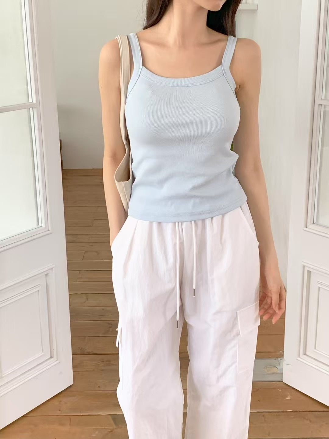 post rib Sleeveless-4col