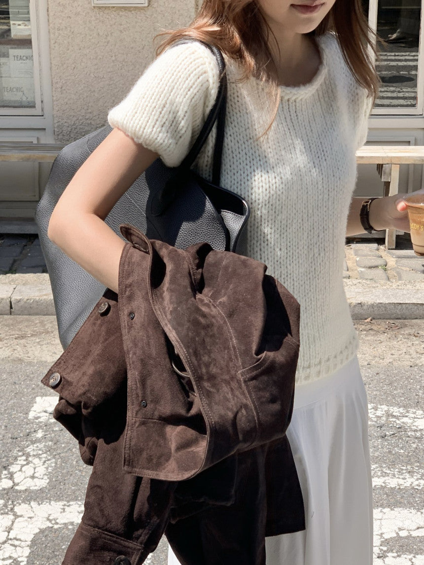Oslo bulky wool half knit-2col