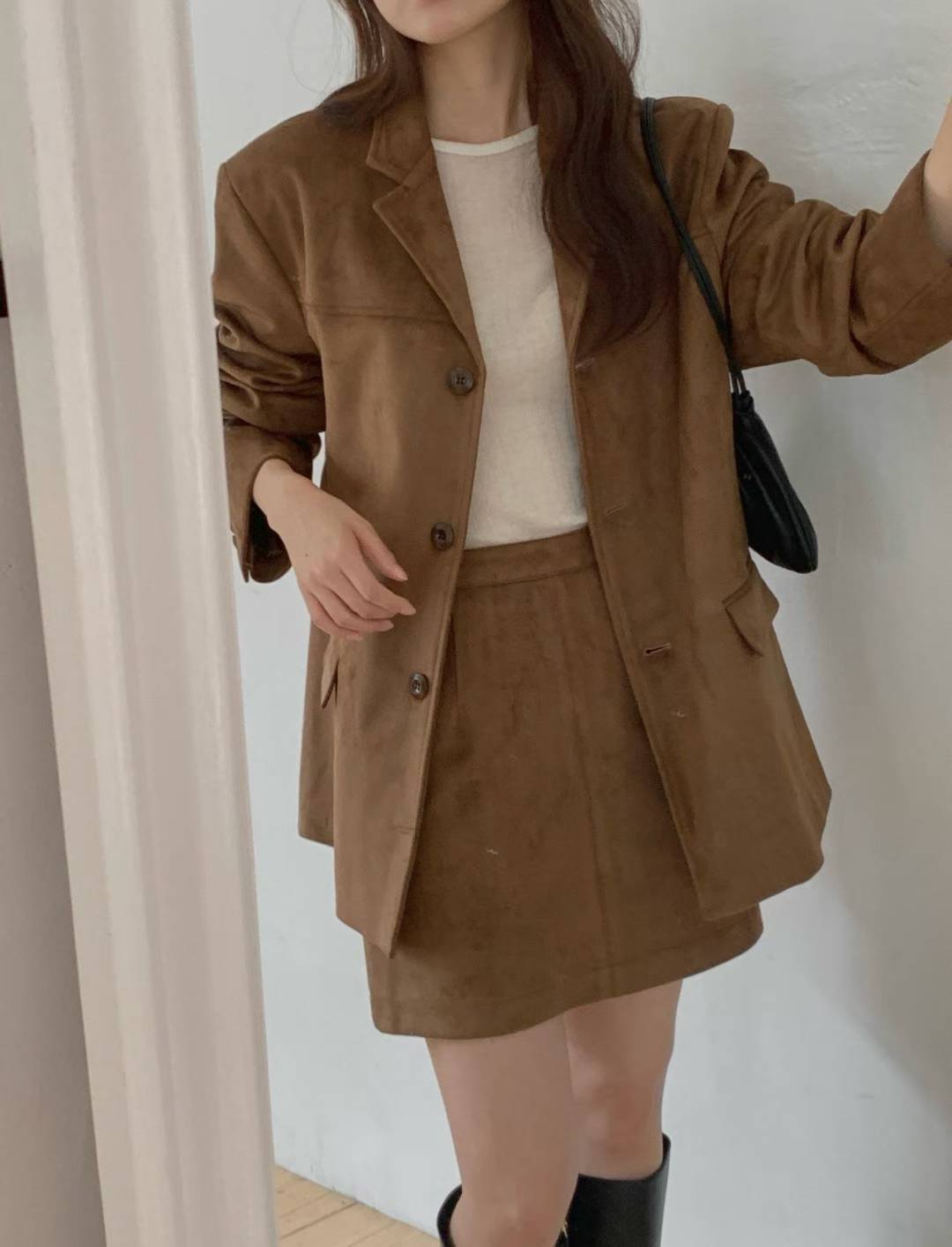 Euro suede skirt-2col