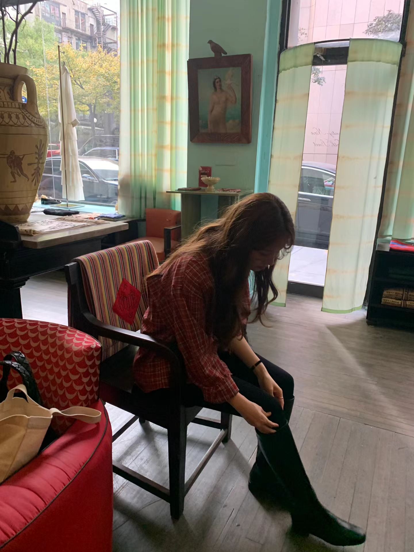 Ounce liden check shirt-2col