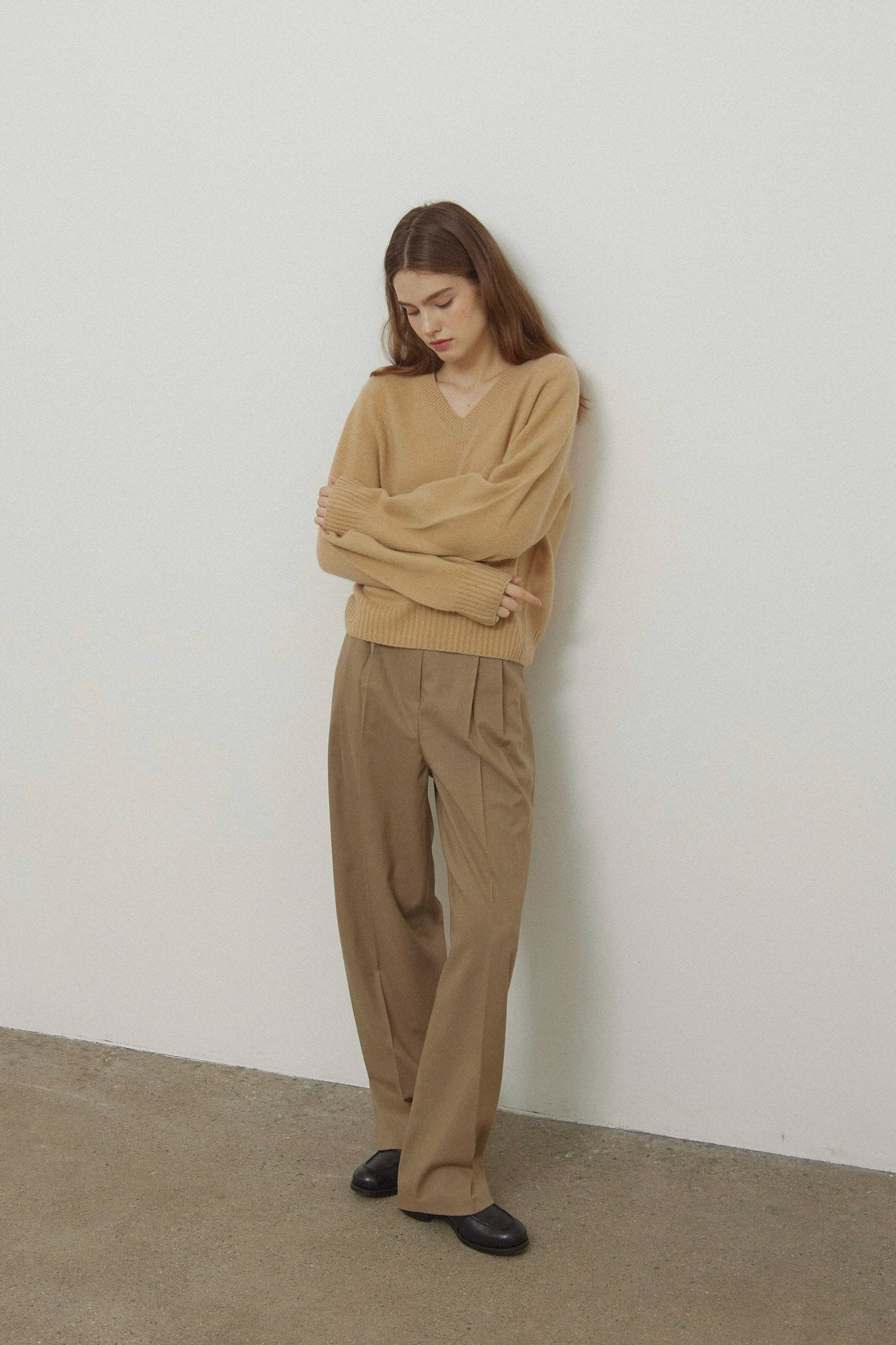 Sale navy即納 Cashmere V knit
