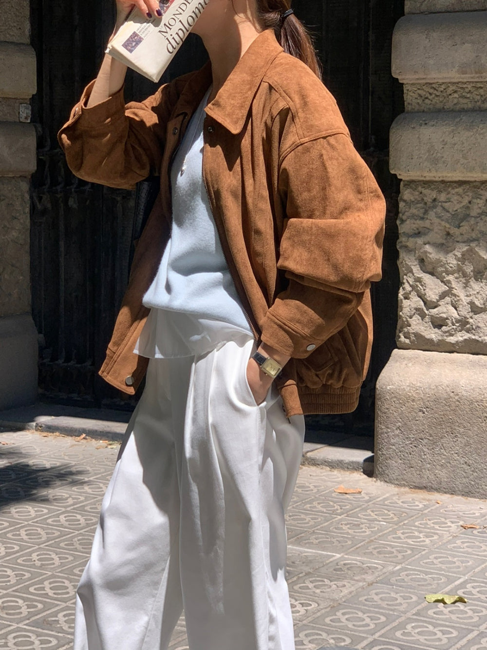 Alpha leather&suede jacket-2type