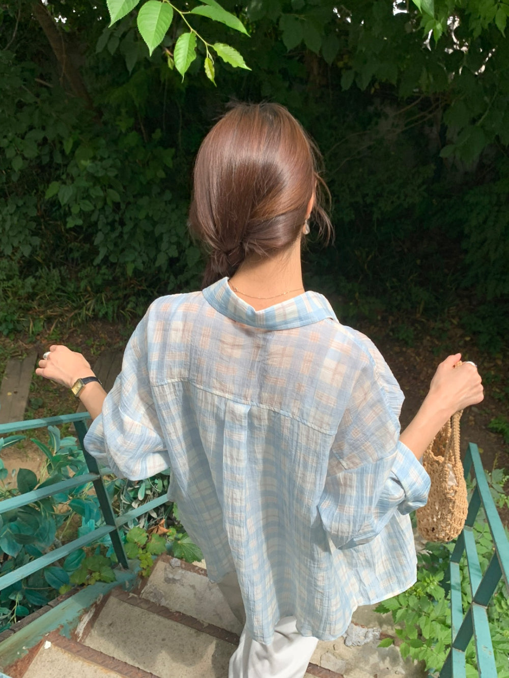 Eco check shirt-2col