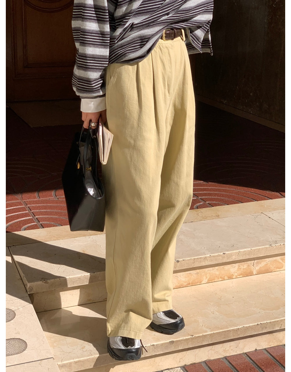 Point cotton pants-2col