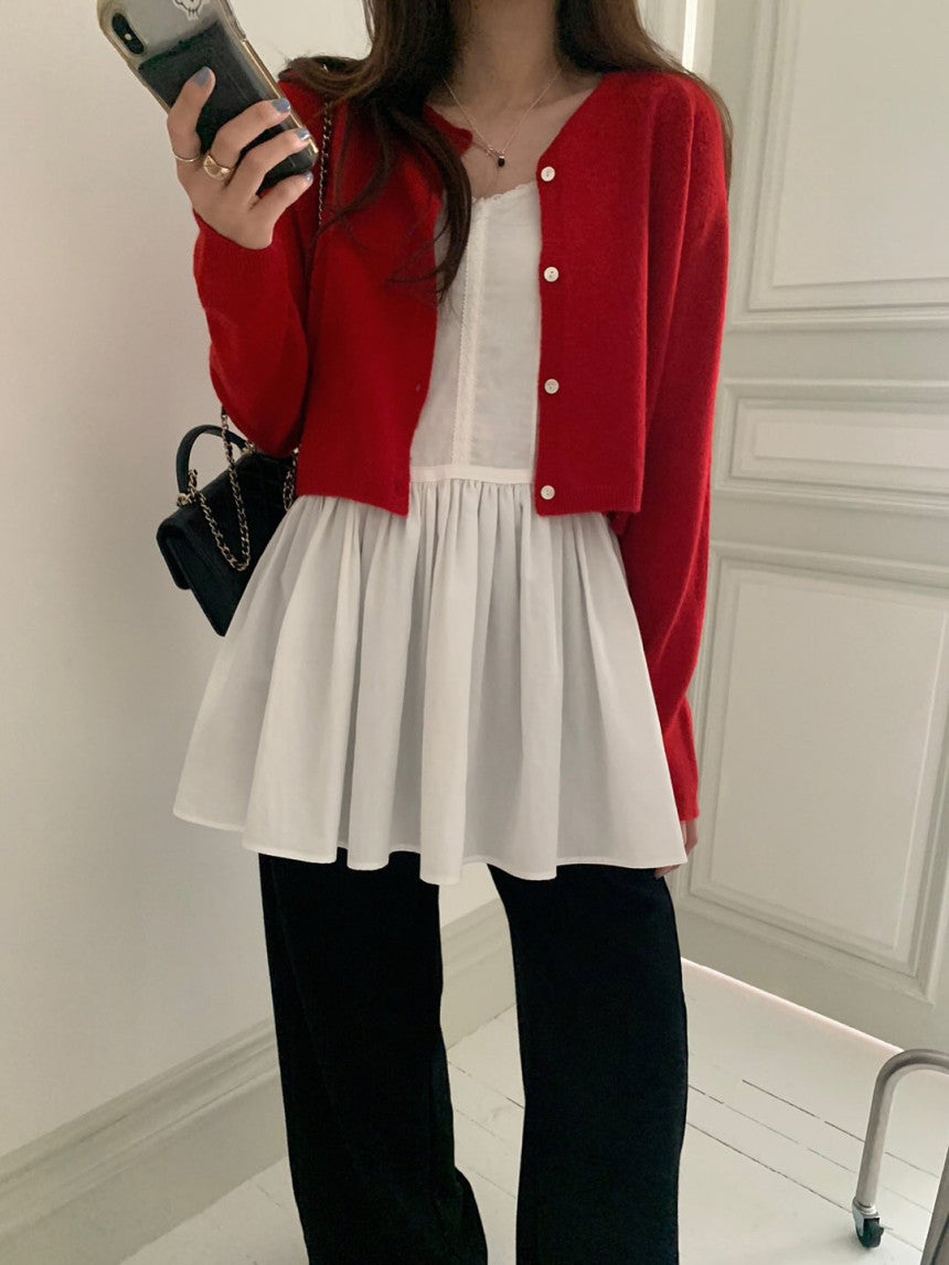 Elvin crop cardigan-4col