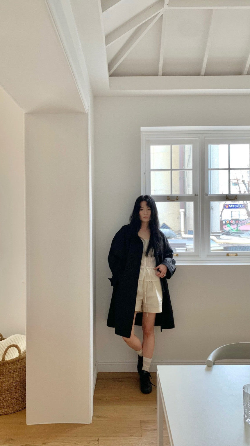 ivory即納 Haus raglan half trench coat-2col