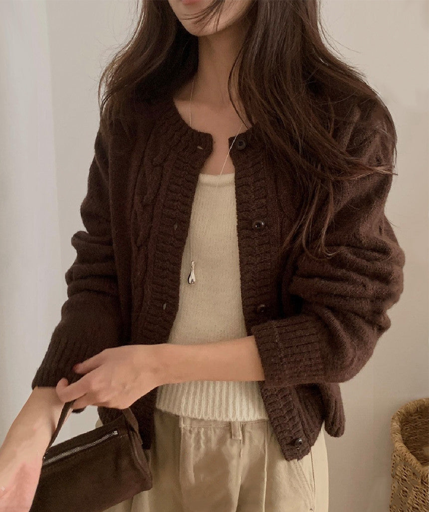 running baby alpaca cardigan-4col