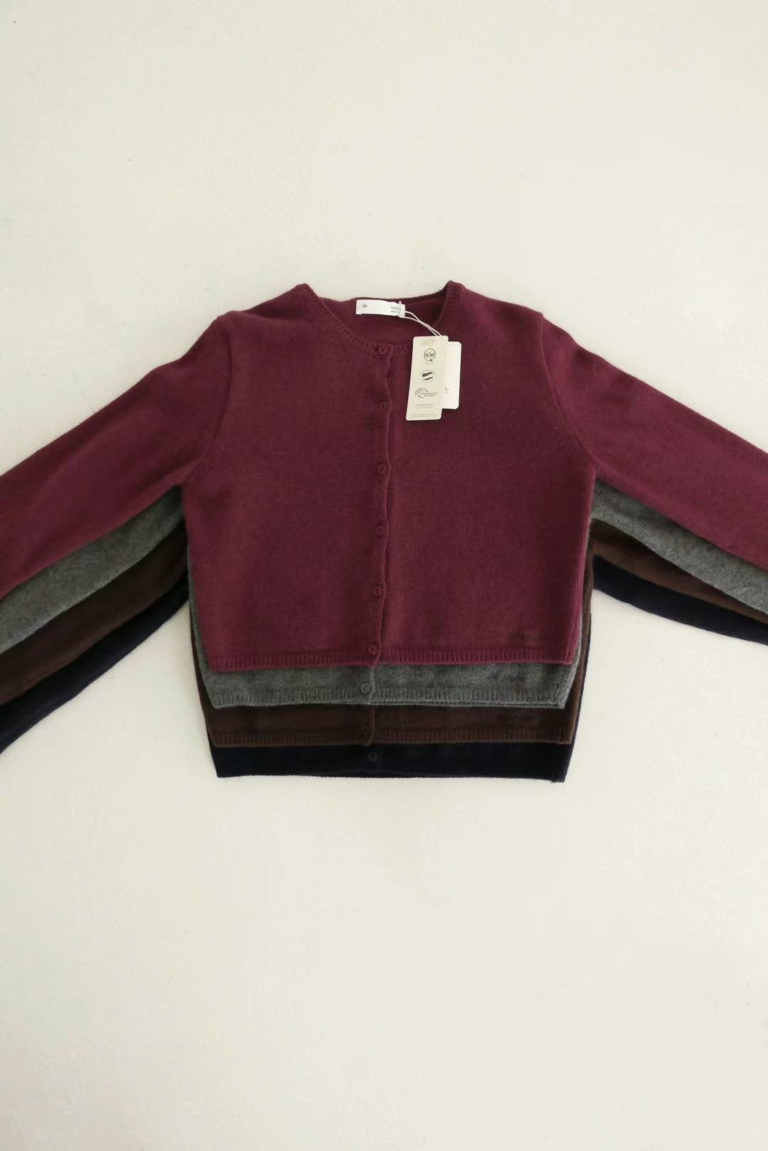 Deondo camel wool logo cardigan-5col