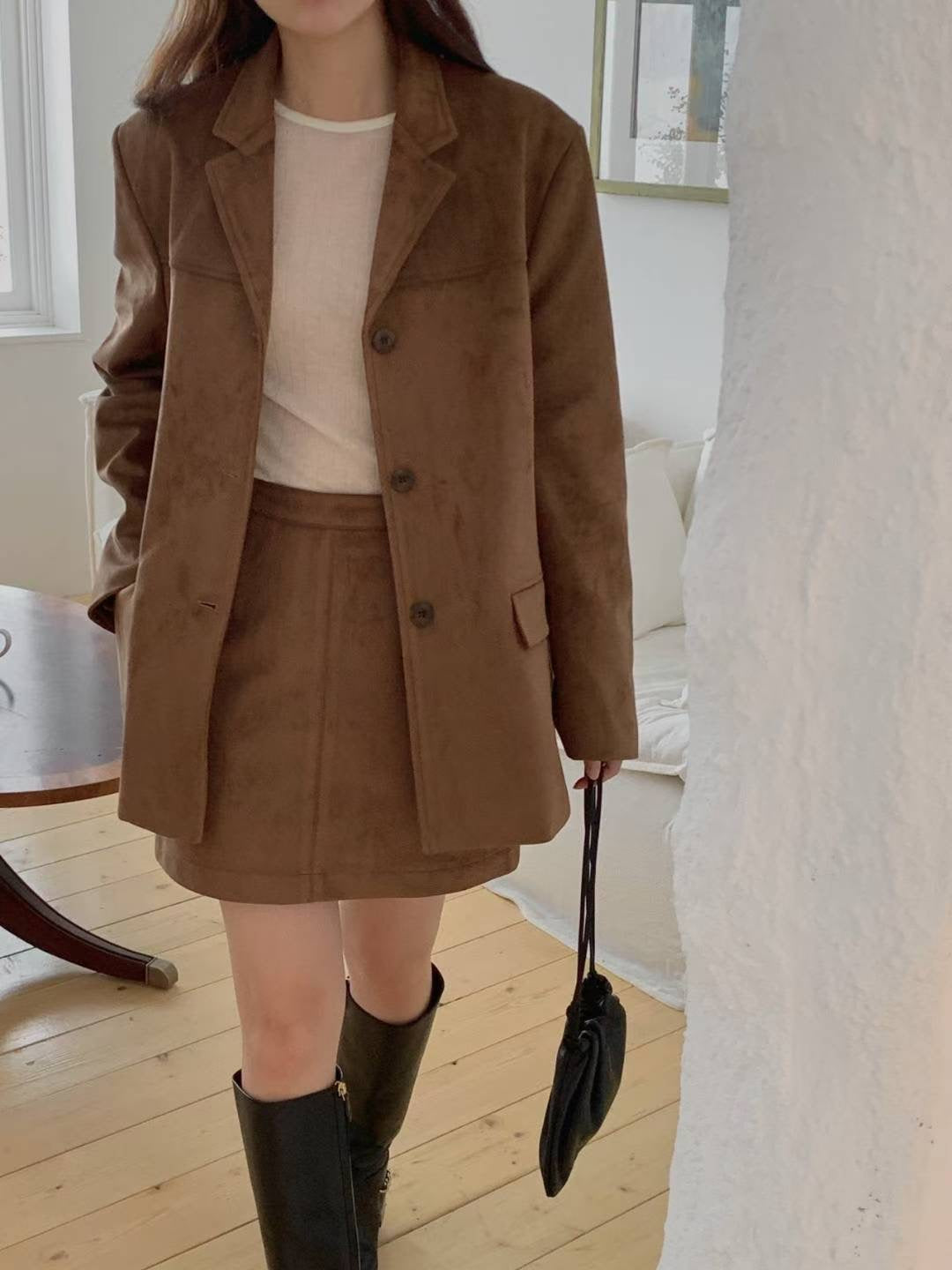 Euro suede skirt-2col