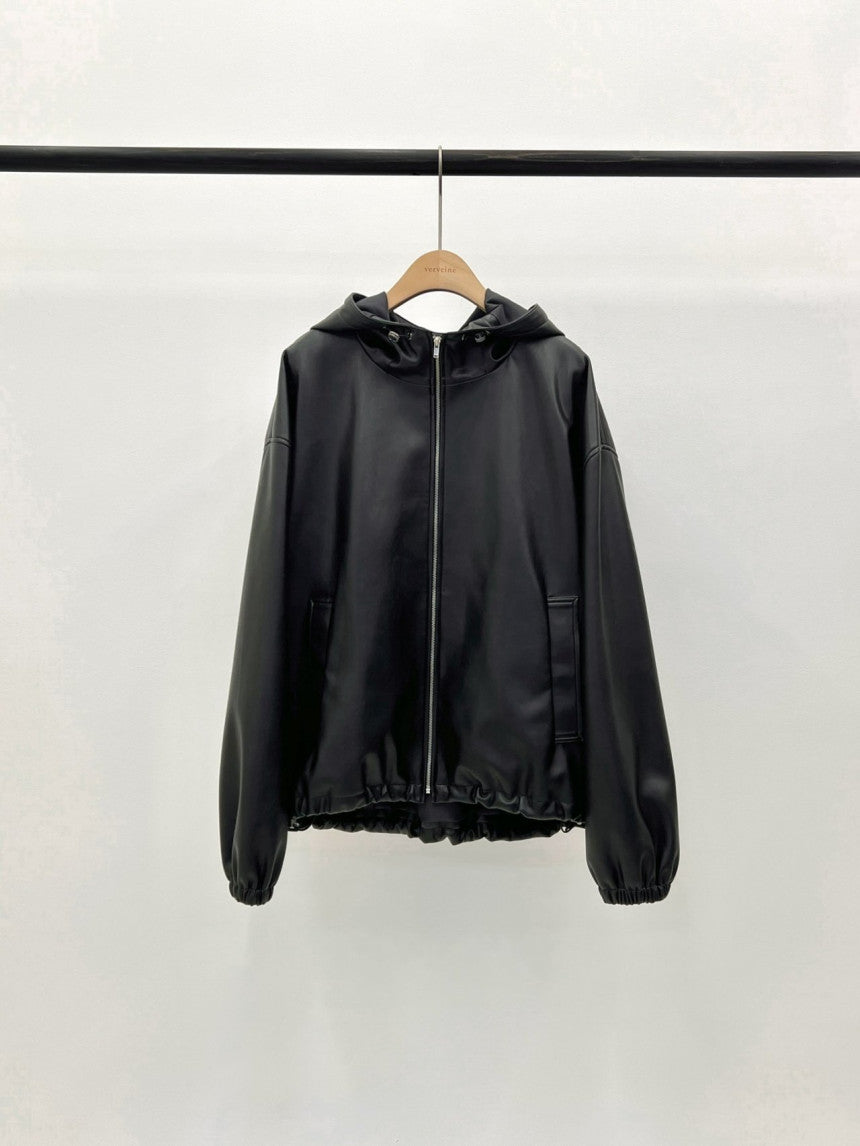 Hyde vegan leather hood blouson