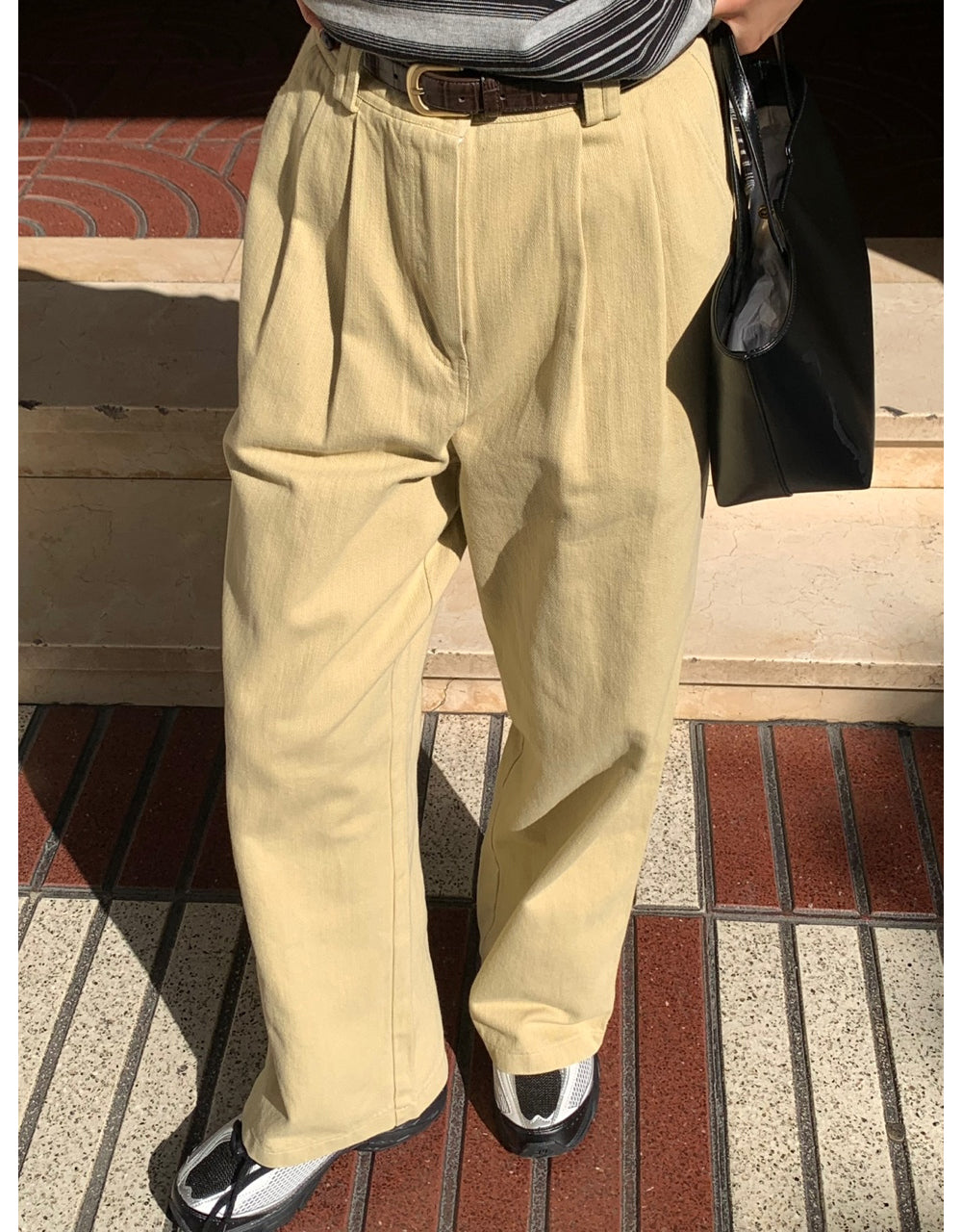 Point cotton pants-2col
