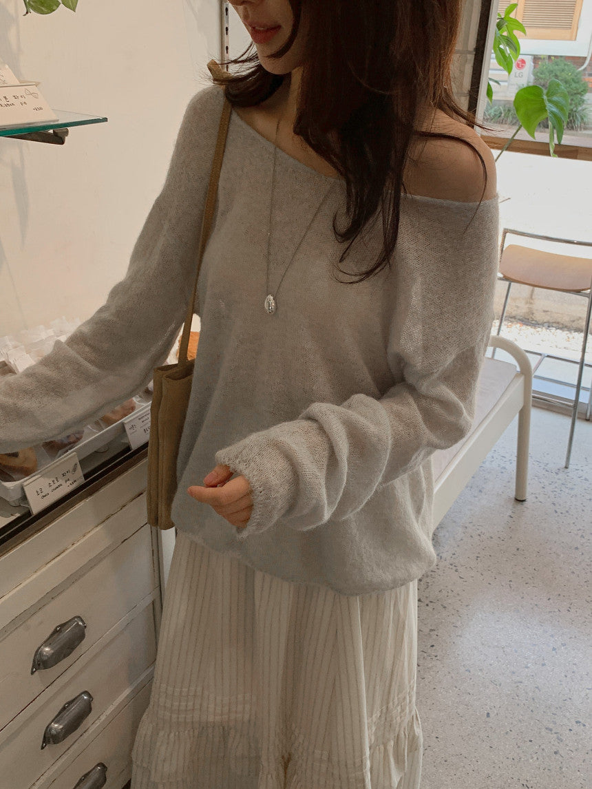 Keep alpaca string knit-4col