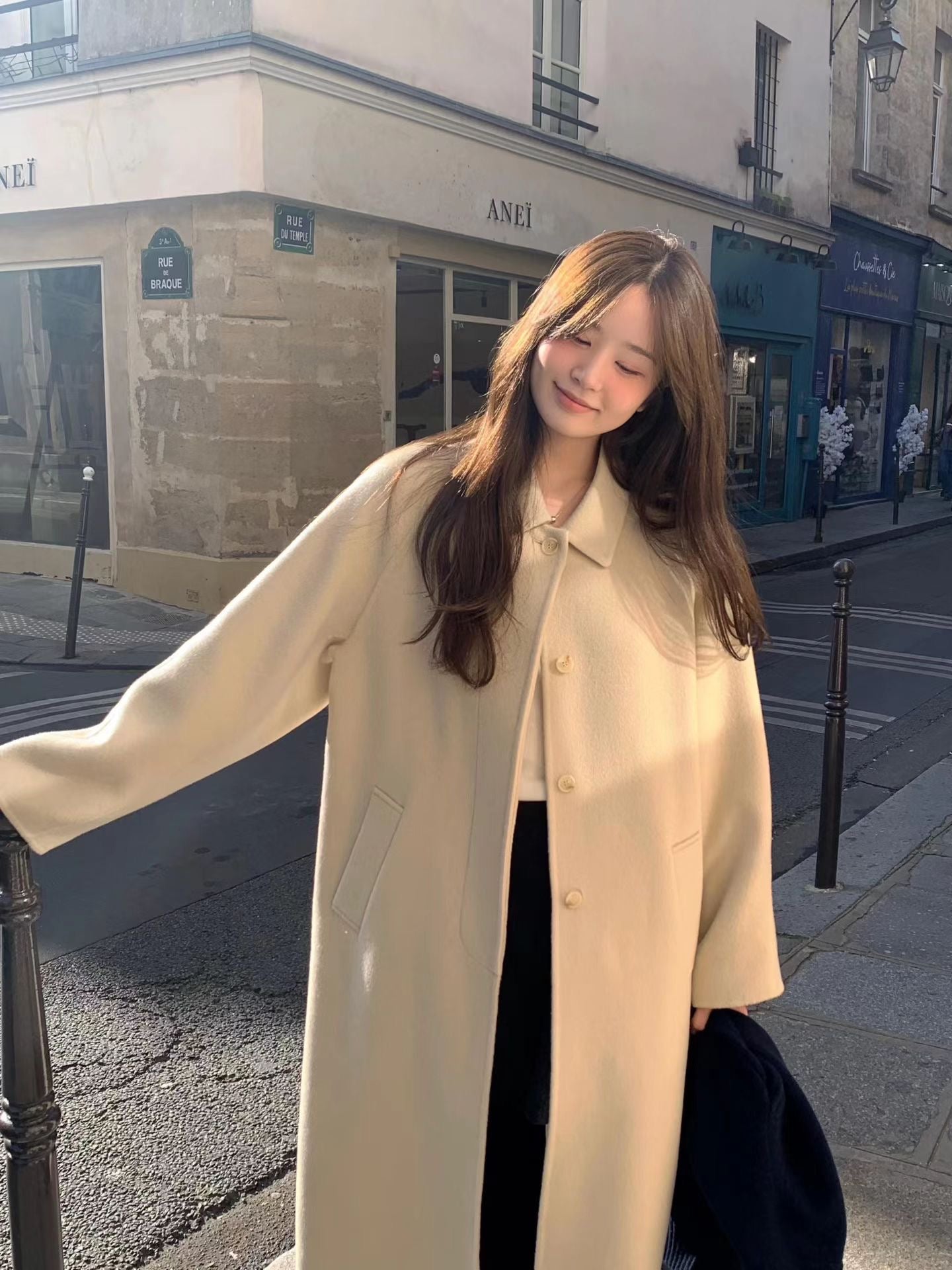 Ounce from cashmere handmade coat-2col