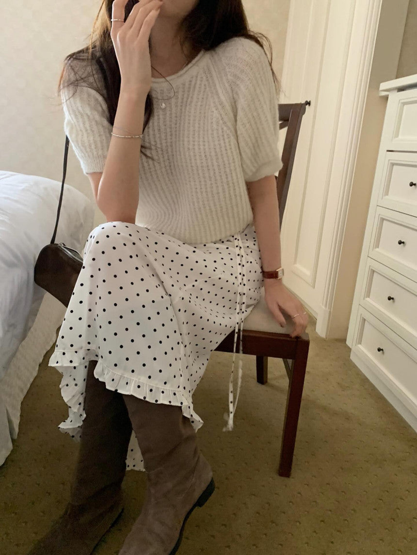 Dot banding skirt-2col