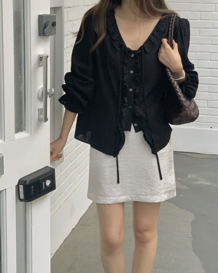 Rie lace short skirt-2col