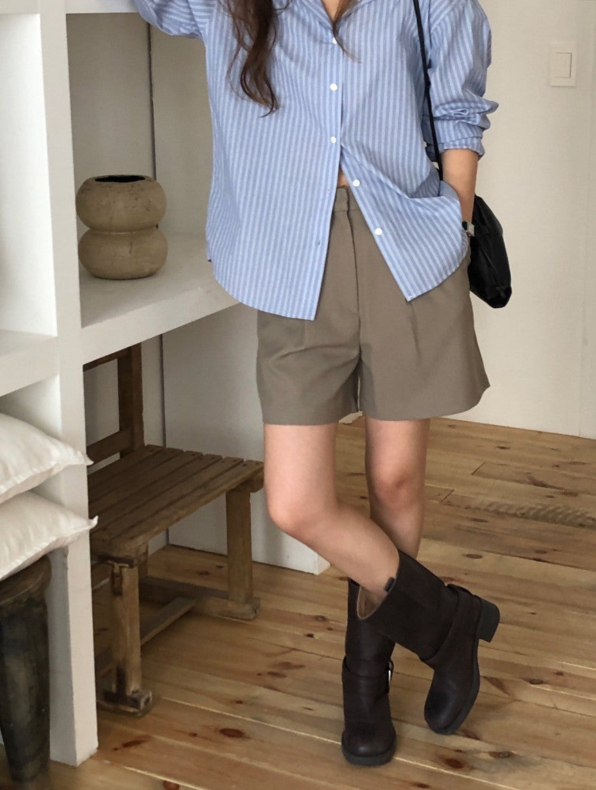 Noma pintuck half pants-2col