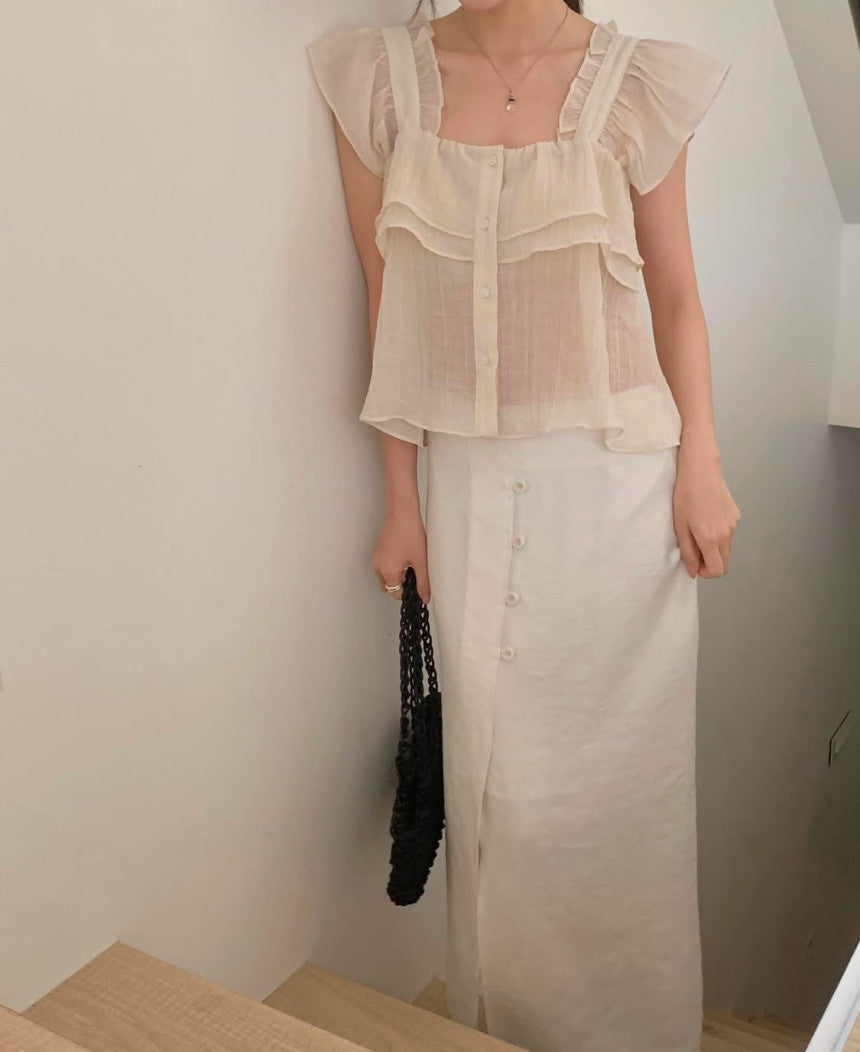 Nature 2way blouse-4col