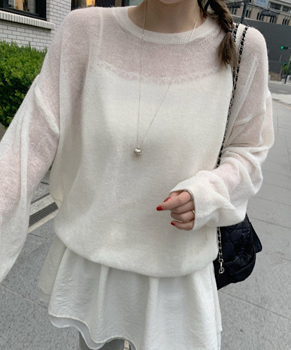 Slow loose alpaca knit-4col