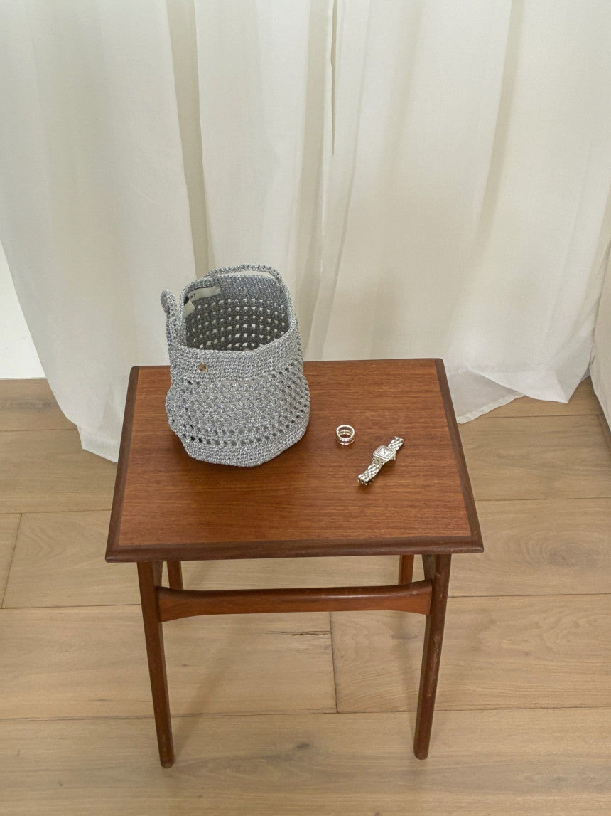 即納 pompom knit bag