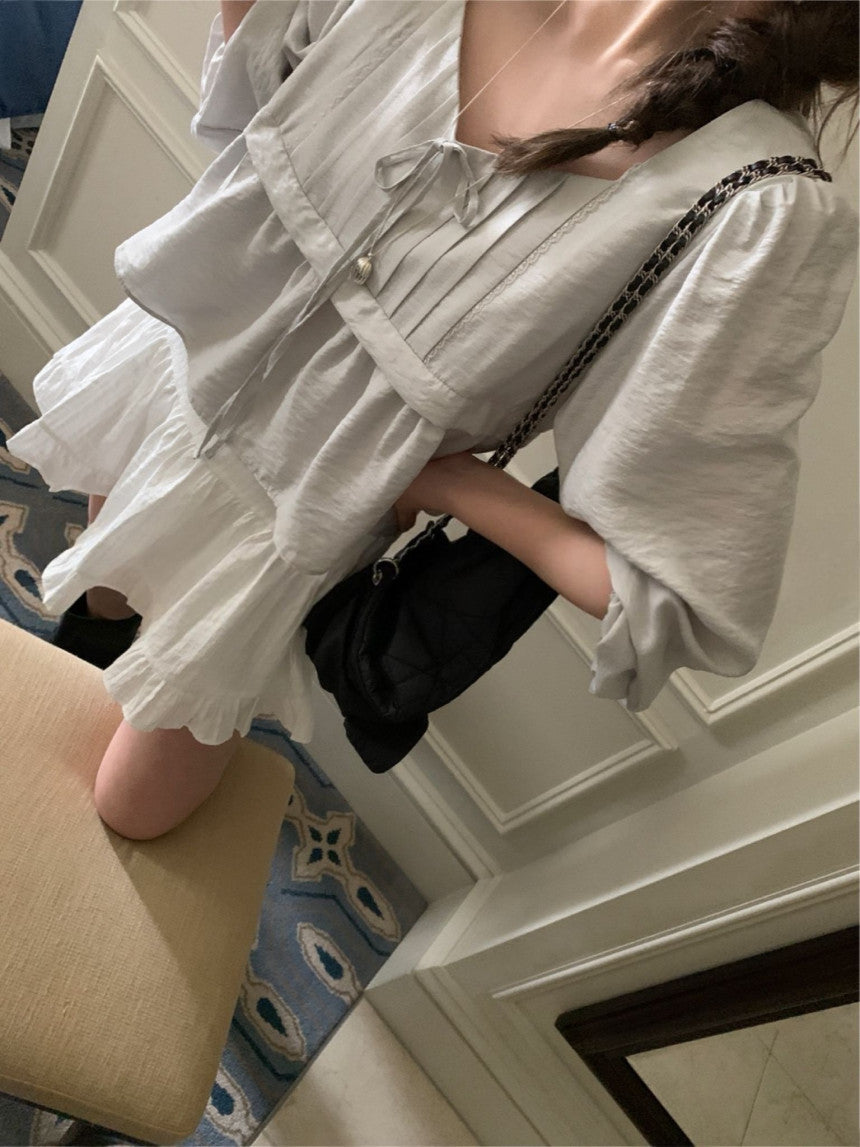 Merry pintuck blouse-2col