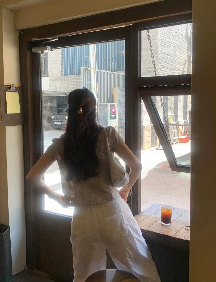 liter soda check blouse