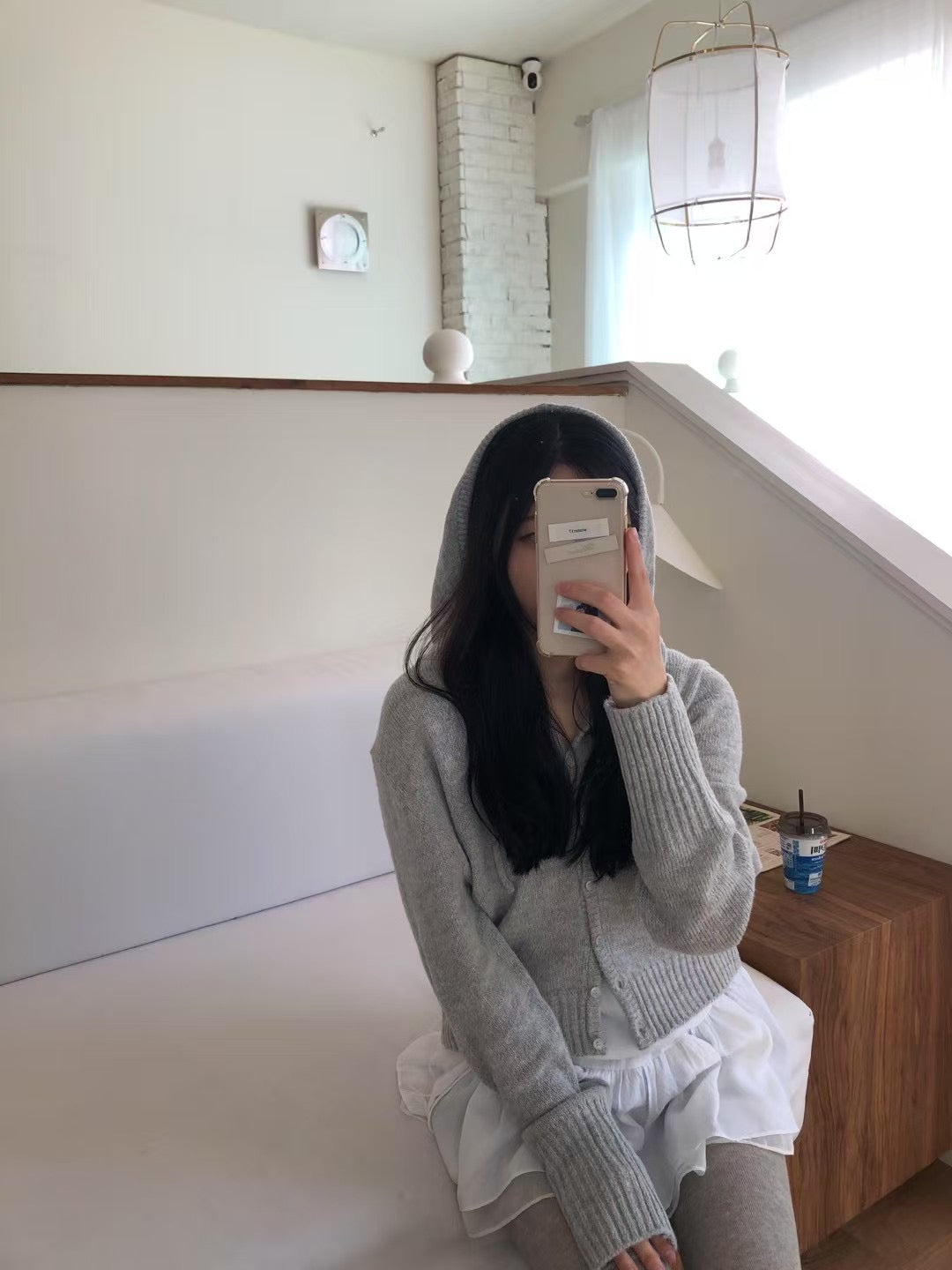 Arin knit hood cardigan-4col