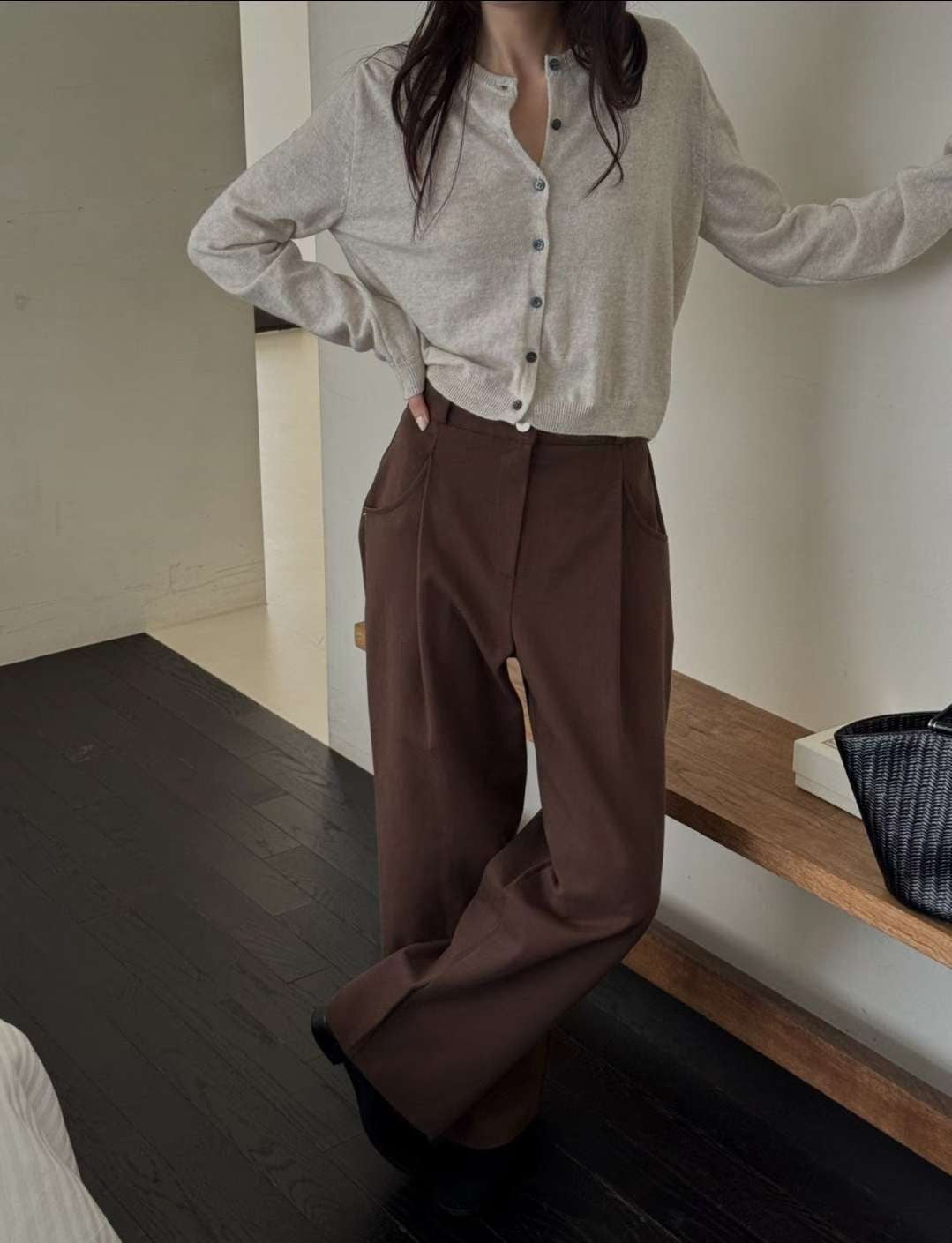 cotton return pants-3col