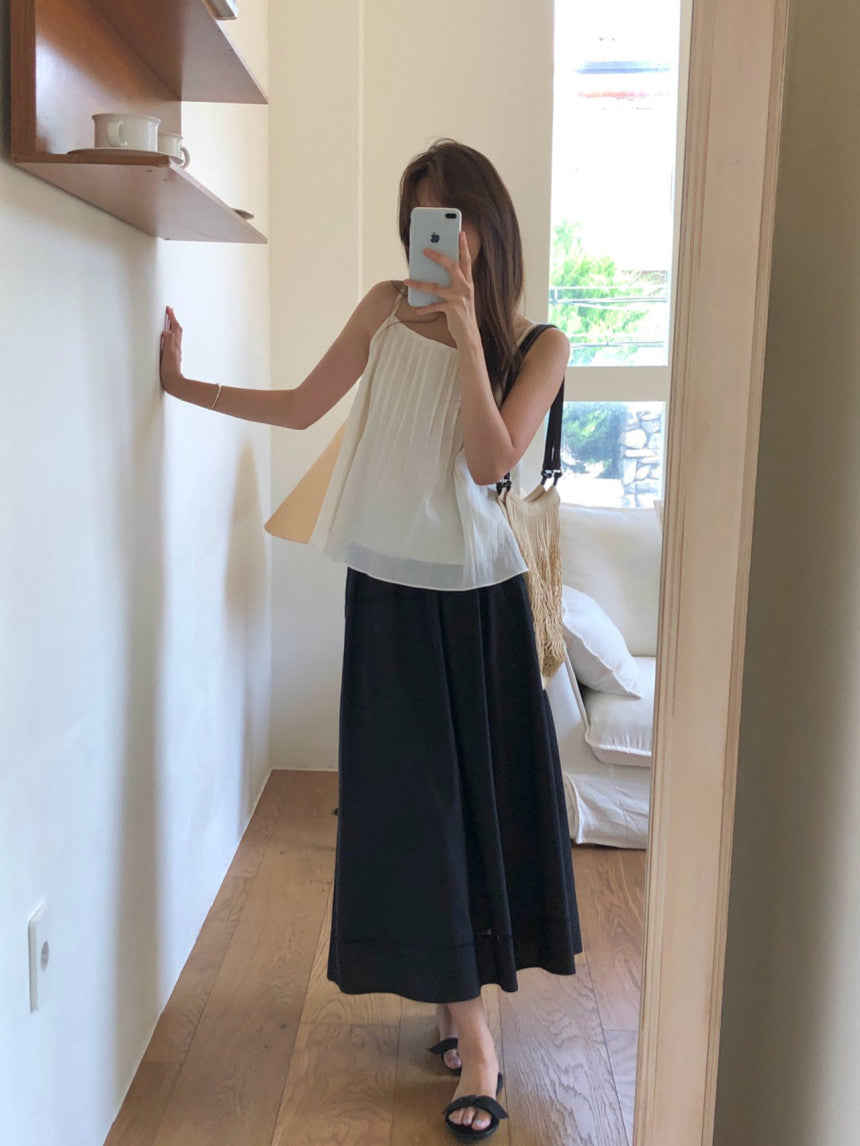 Pli lace full skirt-2col