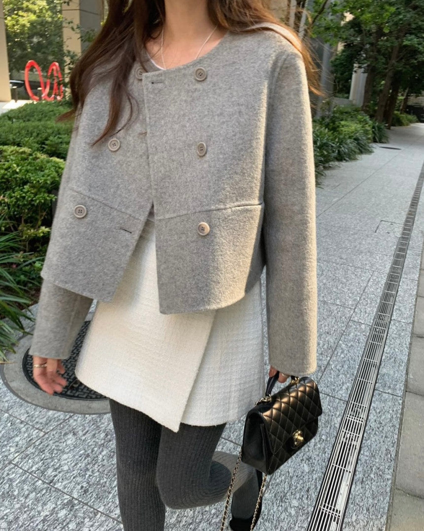 Mini short double handmade coat-3col