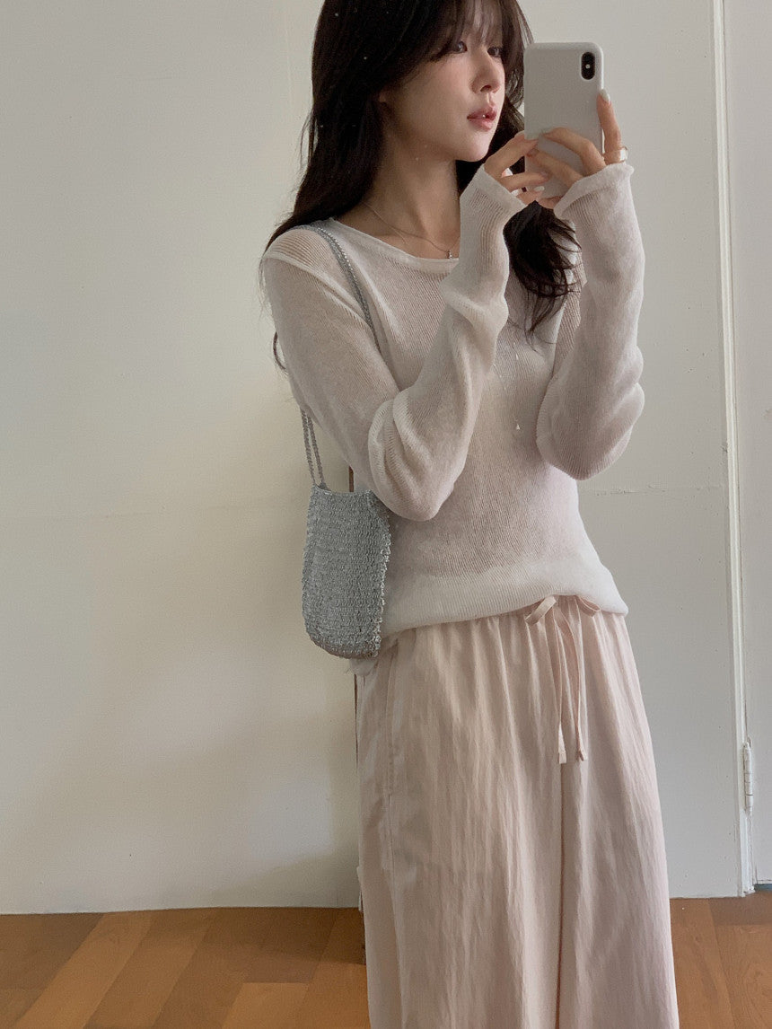 Nudy rib linen knit-4col