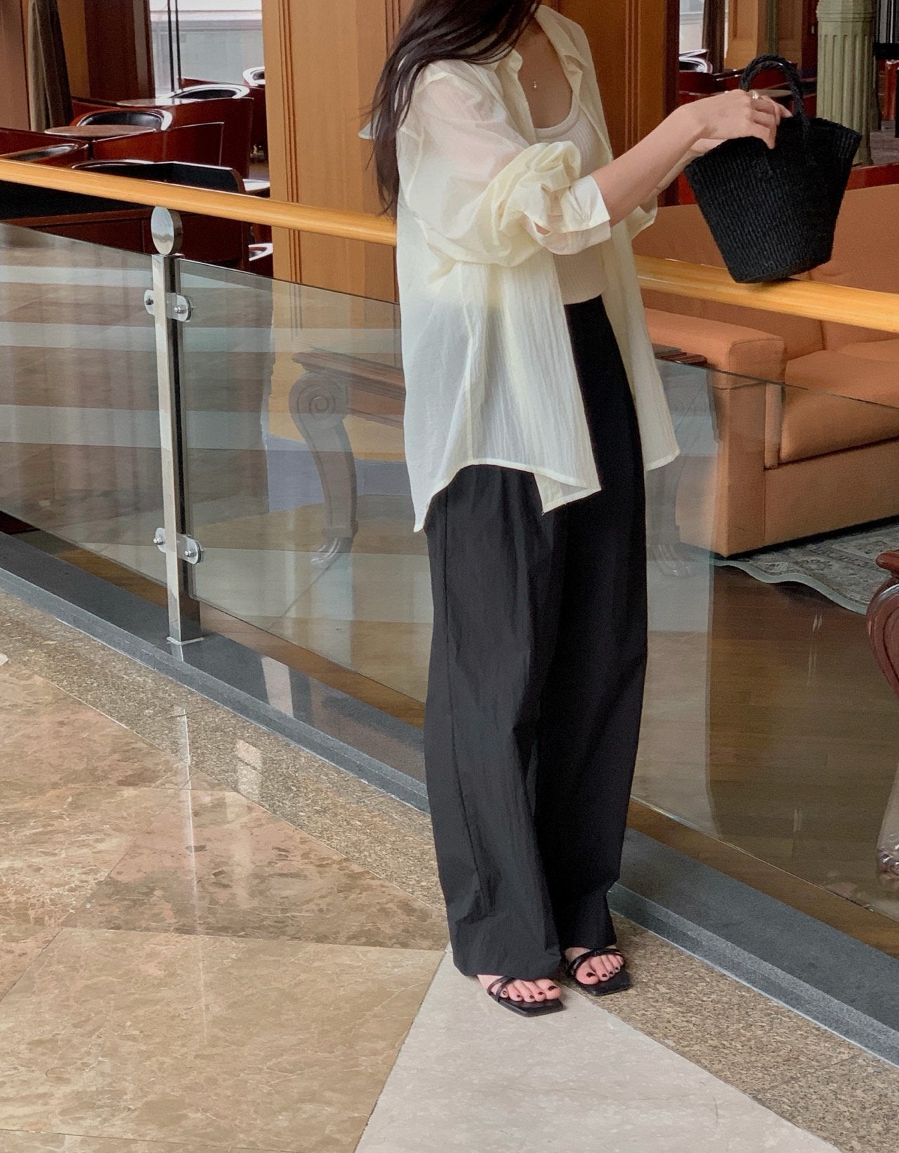 Sheer shirt-5col