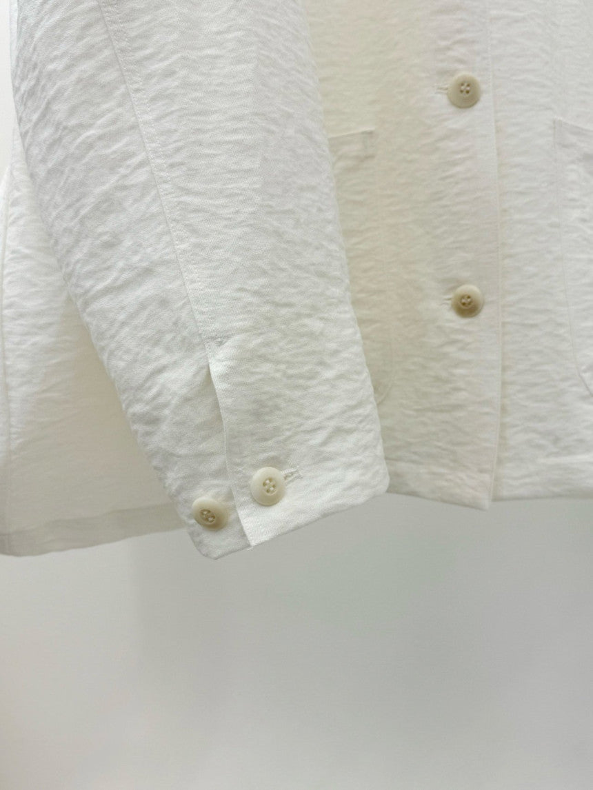 Chole linen single half jacket-2col