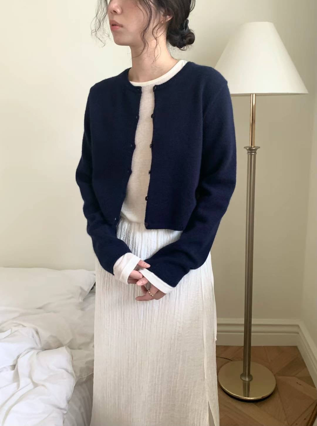 Deondo camel wool logo cardigan-5col