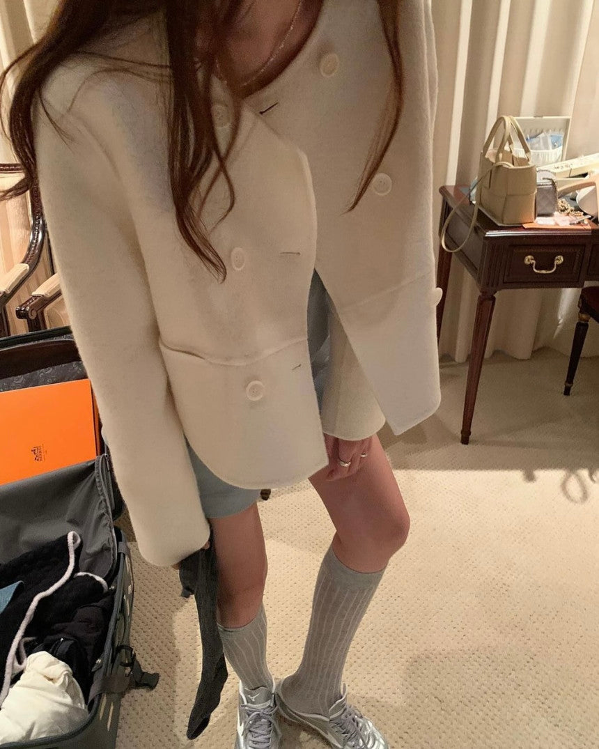 Mini short double handmade coat-3col