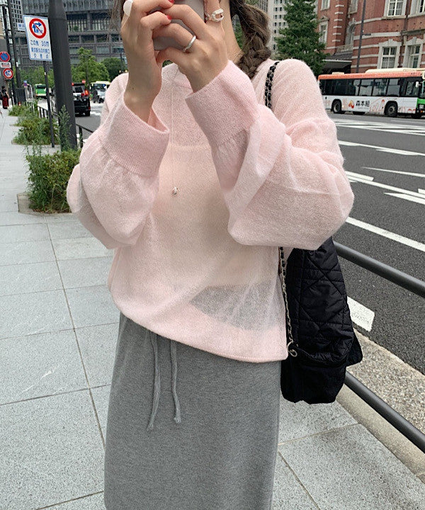 Slow loose alpaca knit-4col