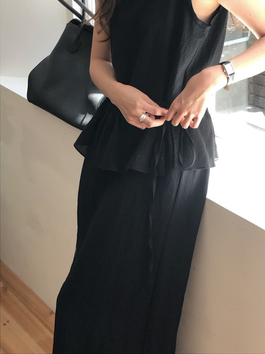Frill layered wrap skirt-3col
